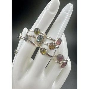 12 Natural Tourmaline Multiple Color Rings Lot For Ring Size Visit Description